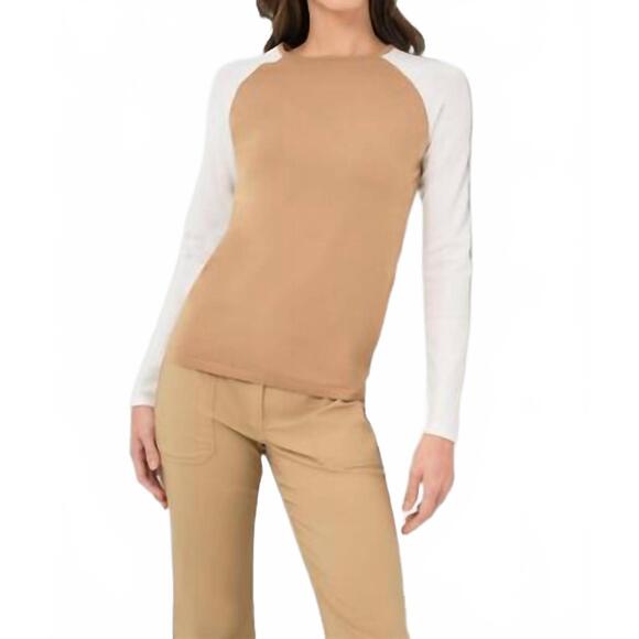 NEW ANATOMIE connie tee in camel/white